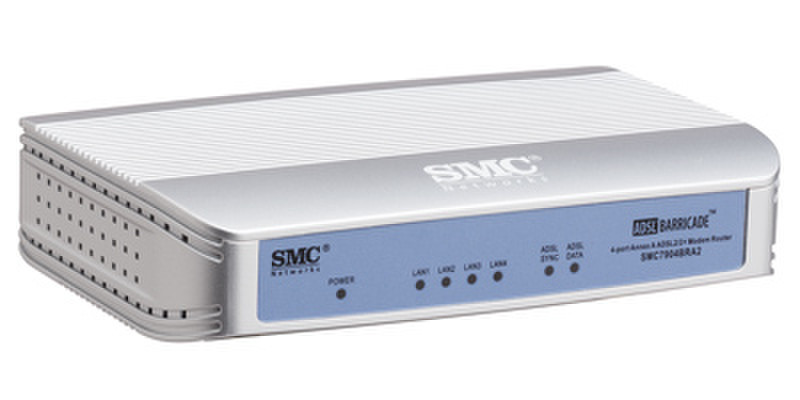 SMC SMC7904BRA2 ADSL2/2+ Barricade ADSL Router ADSL Синий, Cеребряный проводной маршрутизатор