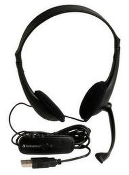 Verbatim USB Multimedia Headphones Binaural Wired Black mobile headset