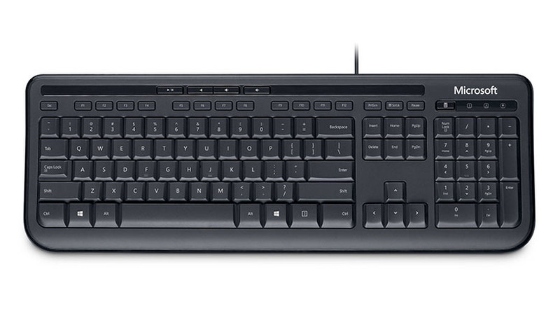 Microsoft Wired Keyboard 600 USB Буквенно-цифровой Английский Черный клавиатура