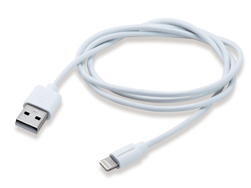 Conceptronic USB 2.0 - Lightning 1m 1м USB A Lightning Белый кабель USB