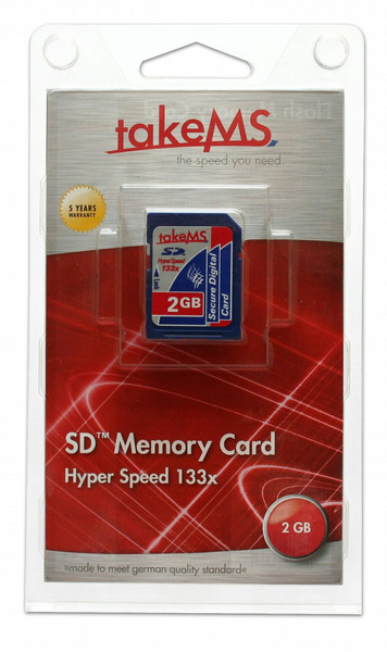 takeMS 2GB SD Card HyperSpeed 133x 2GB SD memory card
