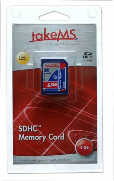 takeMS SDHC-Card 4GB Class 6 4GB SDHC Speicherkarte