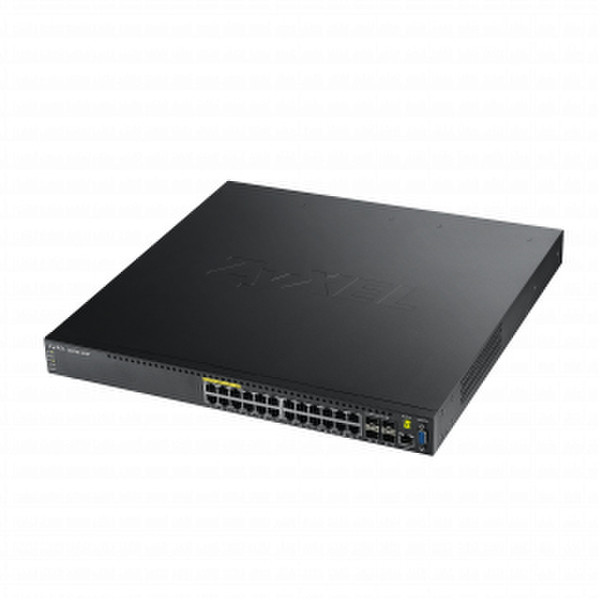 ZyXEL GS3700-24HP Управляемый L2+ Gigabit Ethernet (10/100/1000) Power over Ethernet (PoE) Черный сетевой коммутатор