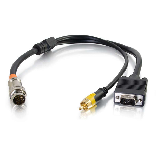 C2G 1.5ft RapidRun 0.45m VGA (D-Sub) + RCA Black video cable adapter