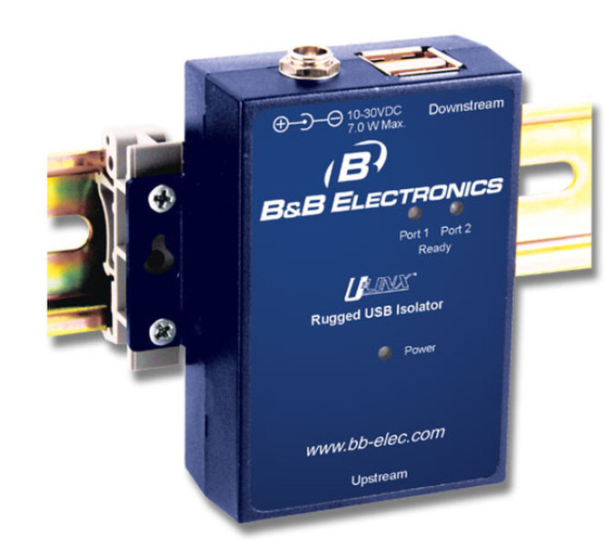 B&B Electronics UHR402 USB 2.0 Синий серийный преобразователь/ретранслятор/изолятор