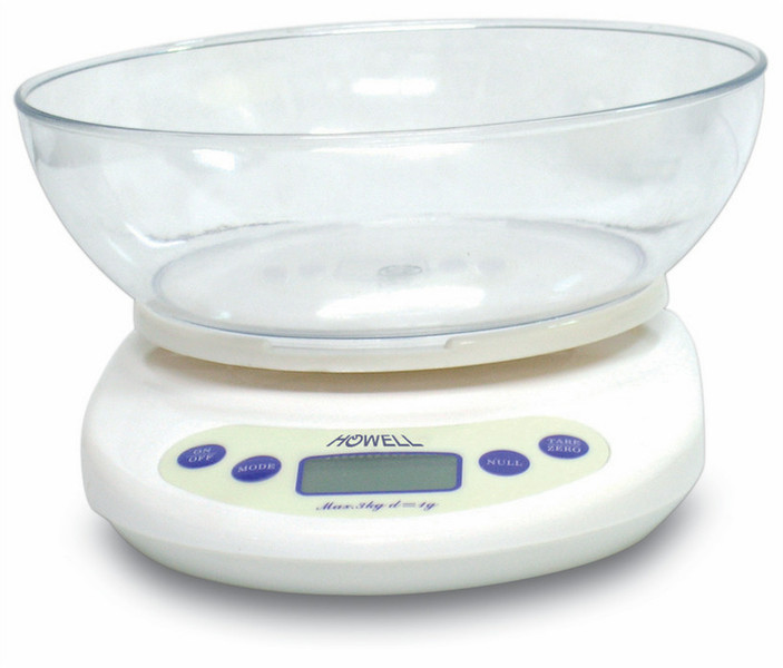 Howell HO.HBC673 Electronic kitchen scale Прозрачный, Белый кухонные весы