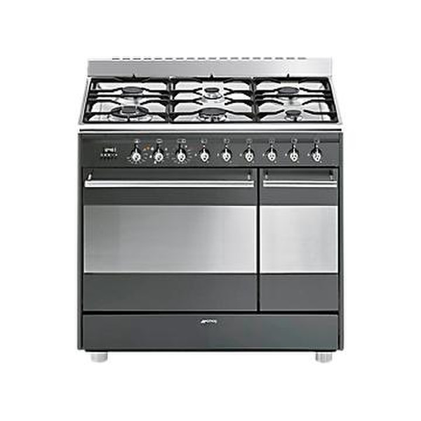 Smeg SNL926MA9 Freistehend Gas hob A Schwarz, Edelstahl Küchenherd