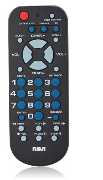 RCA RCR503BR IR Wireless Press buttons Black remote control
