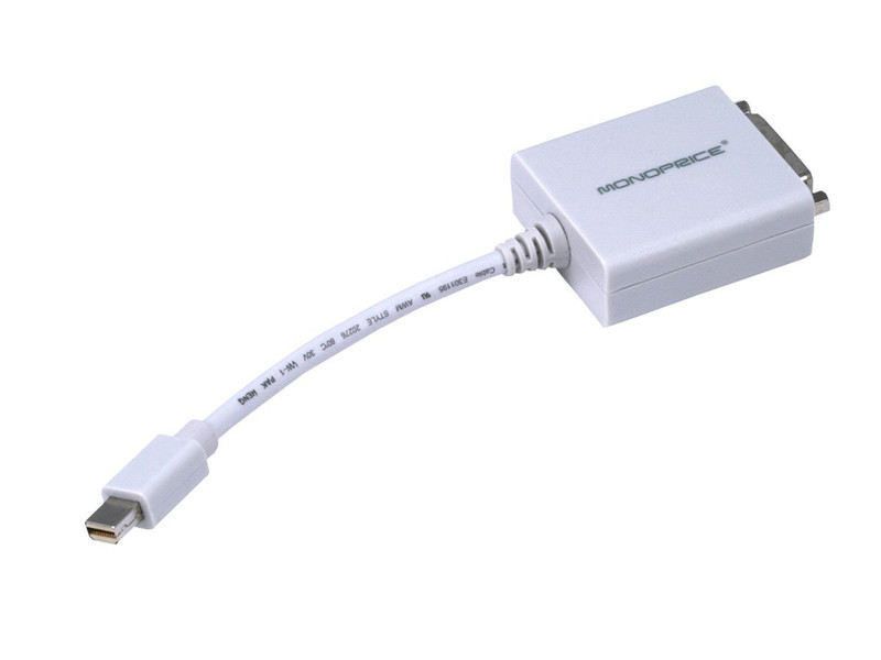 Monoprice 105106 mini DisplayPort DVI White video cable adapter