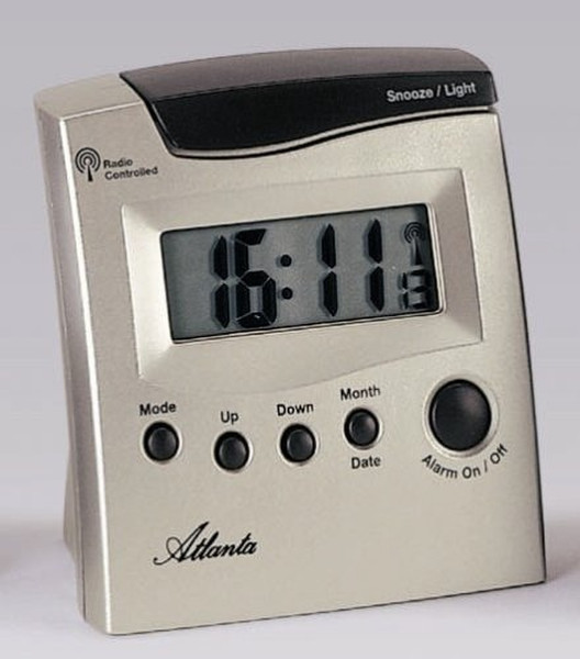 Atlanta 1325/9 Quartz table clock Прямоугольный Cеребряный настольные часы