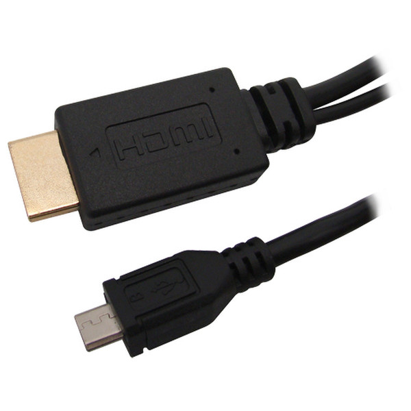 Omenex micro-USB/HDMI 1.80 m 1.8m Micro-USB HDMI Schwarz Handykabel