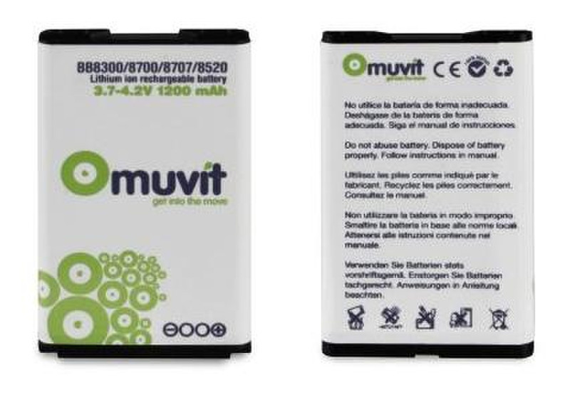 Muvit MUBAT0009 Литий-ионная 1200мА·ч 3.7В аккумуляторная батарея