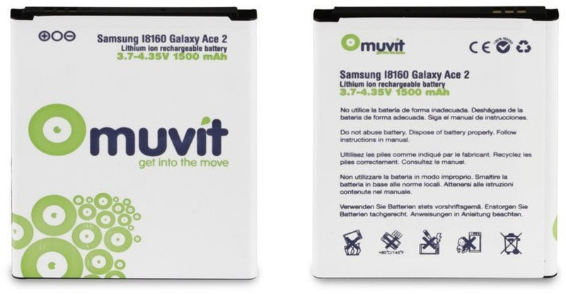 Muvit 1500mAh Li-Ion Lithium-Ion 1500mAh 3.7V Wiederaufladbare Batterie