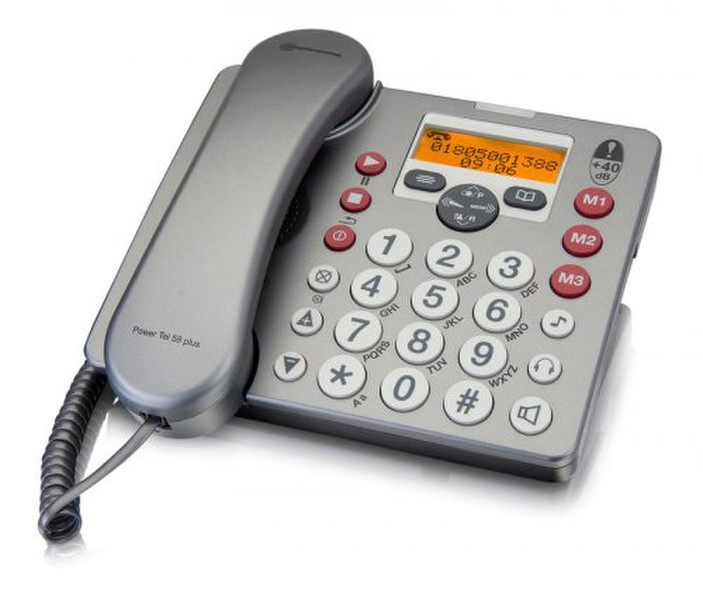 Amplicom PowerTel 58 Plus Идентификация абонента (Caller ID) Cеребряный