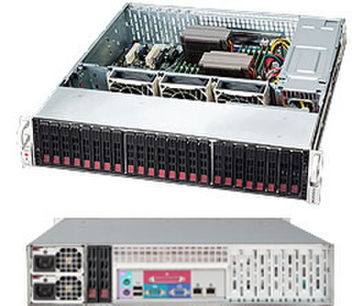 Supermicro SC216BE26-R1K28LPB Cтойка 1280Вт Черный системный блок