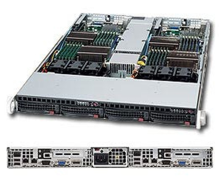 Supermicro SuperChassis 808BT-1K28B Ablage 1280W Schwarz, Grau Computer-Gehäuse