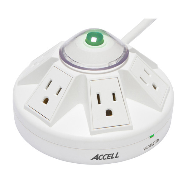 Accell Powramid 6AC outlet(s) 125V 1.2m White surge protector