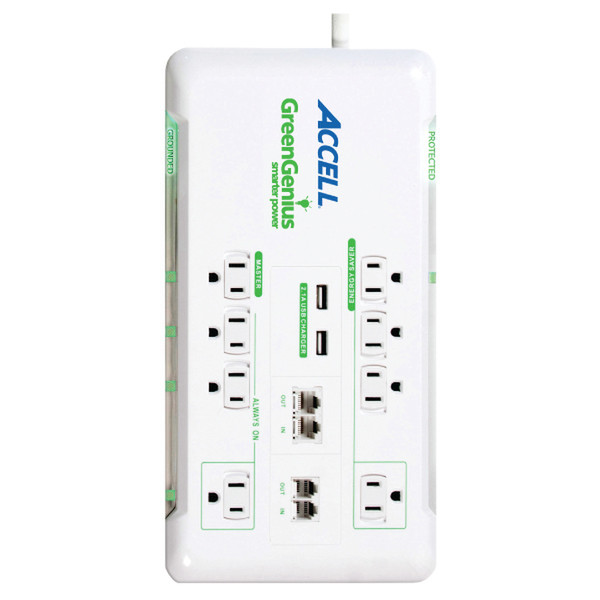 Accell GreenGenius 8AC outlet(s) 120V 1.8m White surge protector