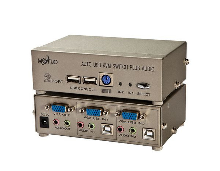 M-Cab KVM0819 Grau Tastatur/Video/Maus (KVM)-Switch