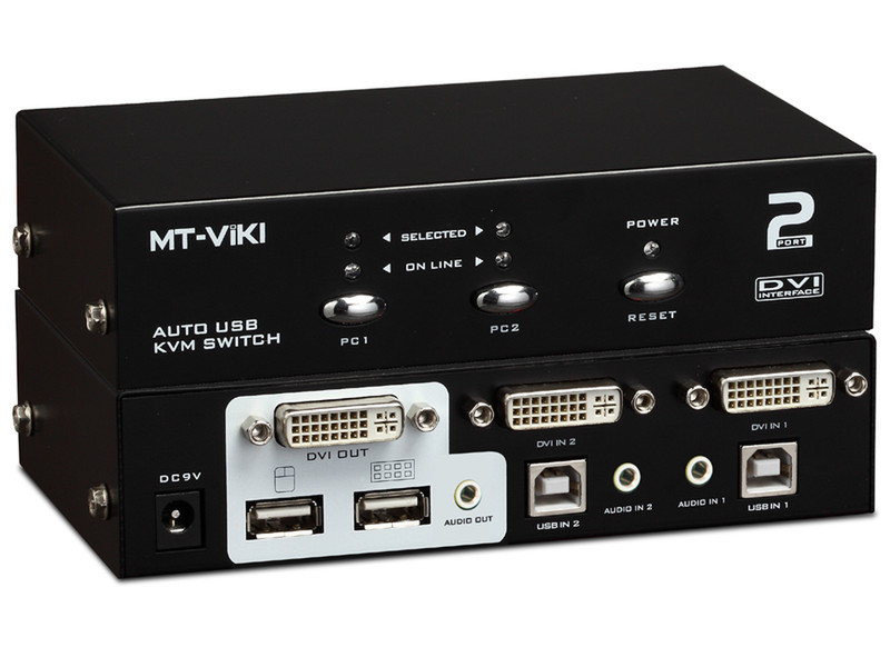 M-Cab KVM0821 Schwarz Tastatur/Video/Maus (KVM)-Switch