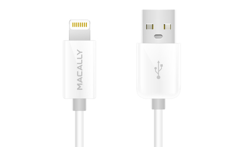 Macally 1.8m USB 1.8м USB A Lightning Белый