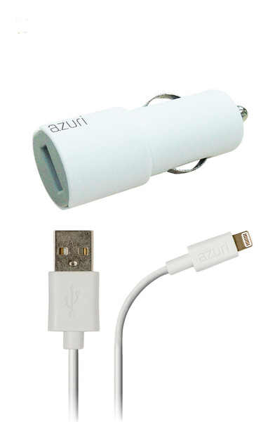 Azuri Carcharger with Apple lightning connector - white
