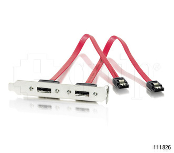 Equip eSATA adaptercable 2-port 0.3m eSATA eSATA Red SATA cable