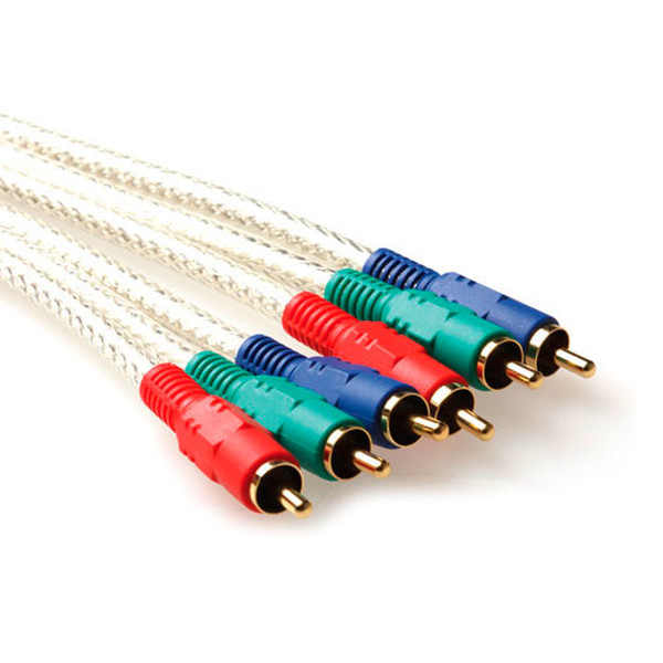 Advanced Cable Technology AK1963 10м 3 x RCA 3 x RCA Синий, Зеленый, Красный, Полупрозрачный компонентный (YPbPr) видео кабель