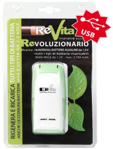 ReVita RV3 Indoor battery charger Зеленый, Белый зарядное устройство