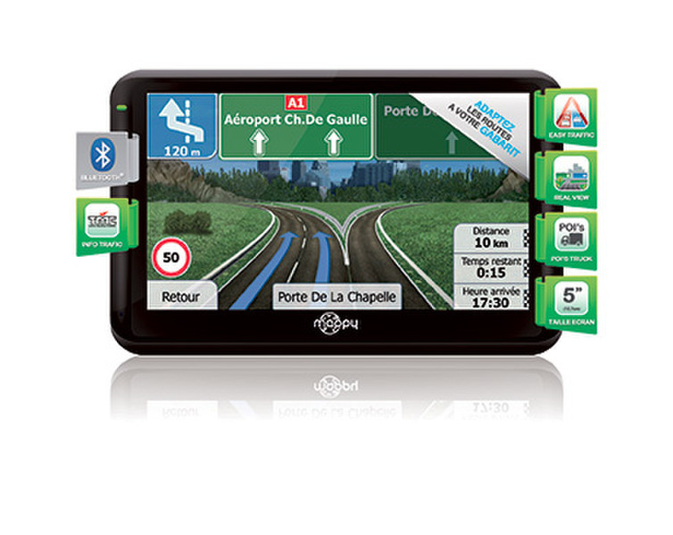 Mappy ultiX555Truck Tragbar / Fixiert 5Zoll LCD Touchscreen Schwarz
