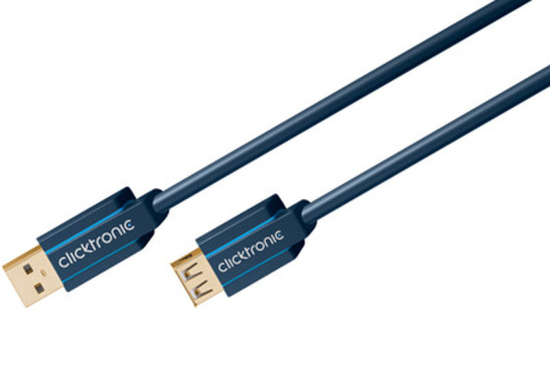 ClickTronic 3m USB 3.0 A/A m/f 3м USB A USB A Синий