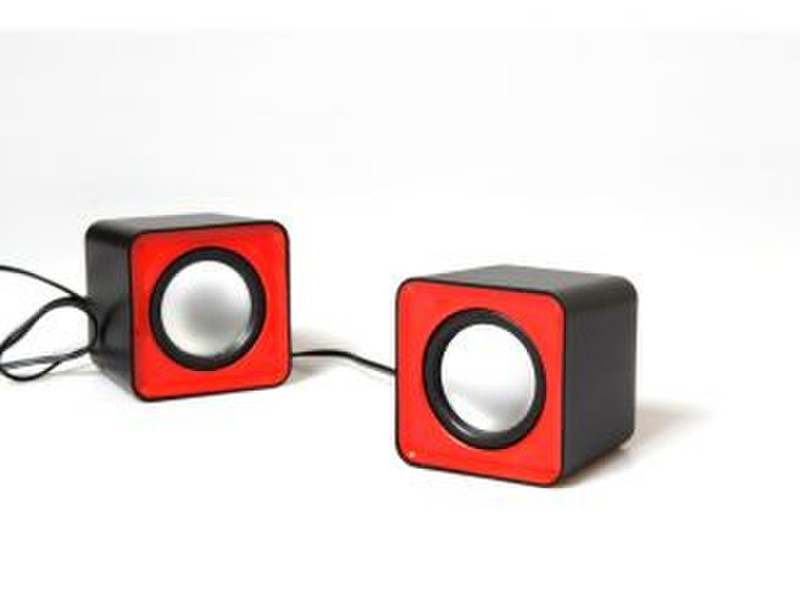 Mediatech MT3140R Stereo 6W Cube Black,Red