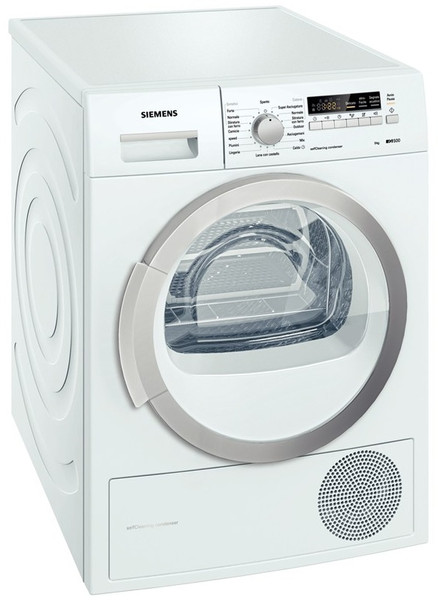 Siemens WT46W269IT Отдельностоящий Фронтальная загрузка 9кг A++ Cеребряный, Белый сушилка для белья