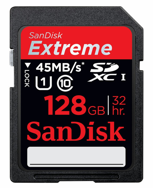 Sandisk Extreme 128GB SDXC Class 10 memory card