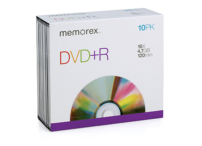 Memorex DVD+R 4.7GB 16X 10PK 4.7GB DVD+R 10pc(s)