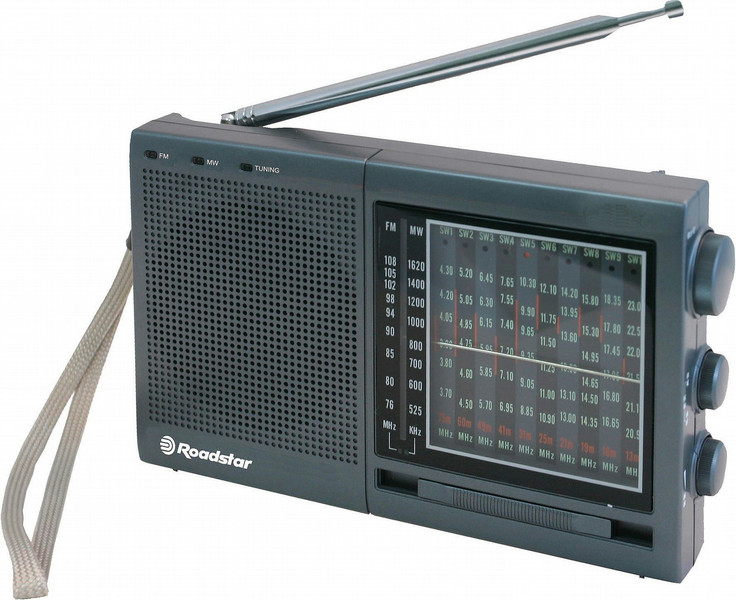 Roadstar TRA-2973 Портативный Аналоговый Серый радиоприемник