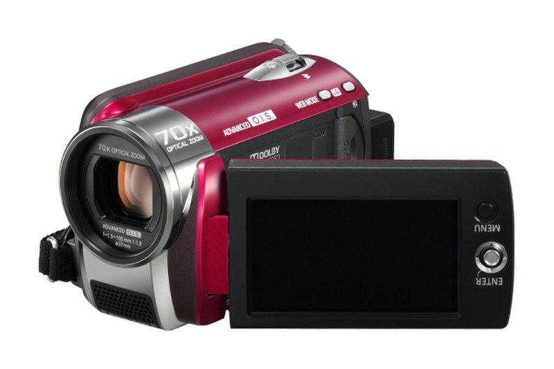 Panasonic SDR-H80 SD+HDD Camcorder, Red 0.8MP CCD Red