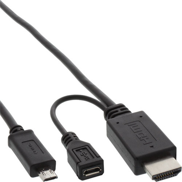 InLine 31541I 1.8m HDMI Micro-USB Black mobile phone cable