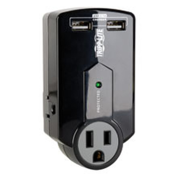 Tripp Lite Protect It! 3-Outlet Surge Protector, Direct Plug-In, 540 Joules, 2.1A USB Charger