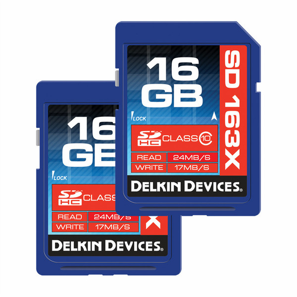 Delkin 16GB SDHC 163X Class 10 16GB SDHC Klasse 10 Speicherkarte