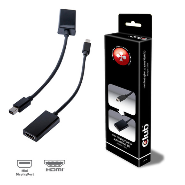 CLUB3D Mini DisplayPort to HDMI Active 3D Adapter Cable