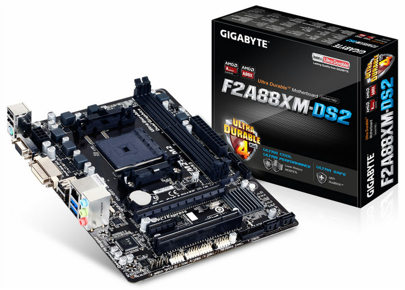 Gigabyte GA-F2A88XM-DS2 AMD A88X Socket FM2+ Микро ATX материнская плата