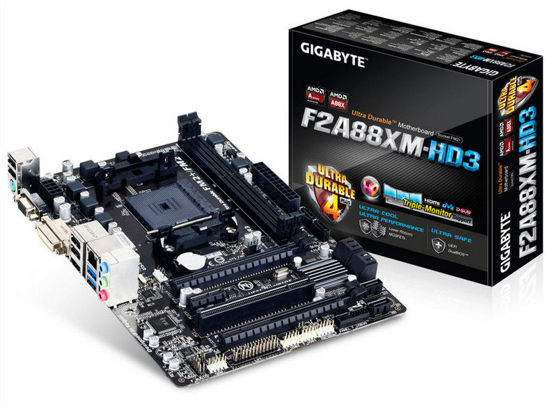Gigabyte GA-F2A88XM-HD3 AMD A88X Socket FM2+ Микро ATX материнская плата