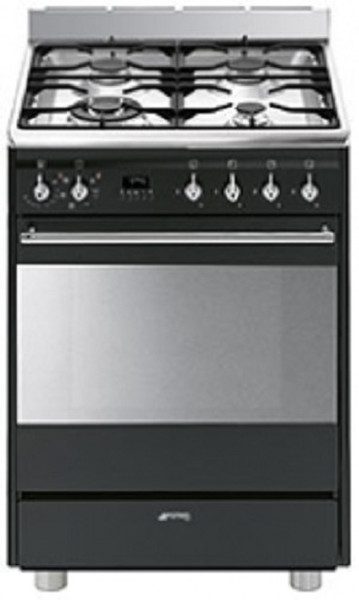 Smeg SNL61MA9 Freistehend Gas hob A Schwarz, Edelstahl Küchenherd