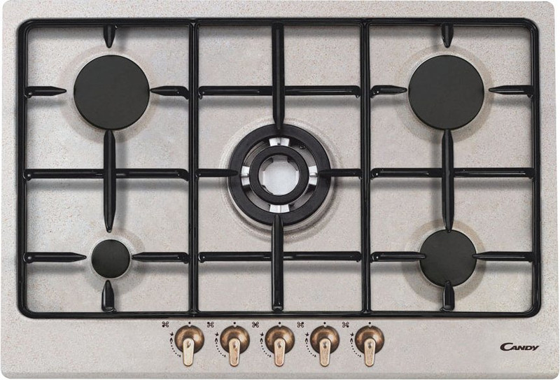 Candy CPGC75SQPAV built-in Gas Black,Stainless steel hob