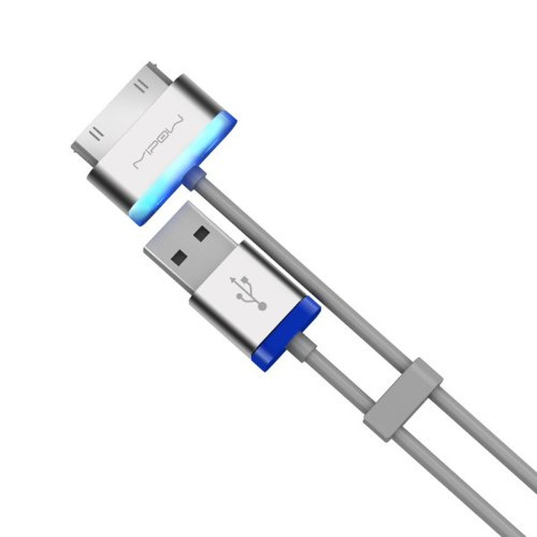 MiPow CCA101-200-NB 2m USB Apple 30-pin Blue mobile phone cable