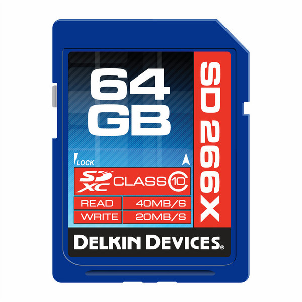 Delkin 64GB SDXC 266X Class 10 64ГБ SDXC Class 10 карта памяти