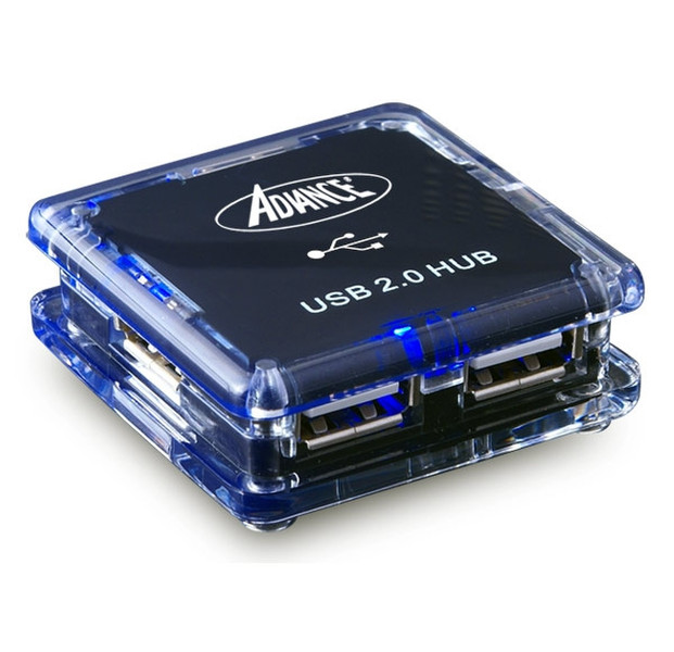 ADVANCE HUB-904U USB 2.0 480Мбит/с Синий хаб-разветвитель