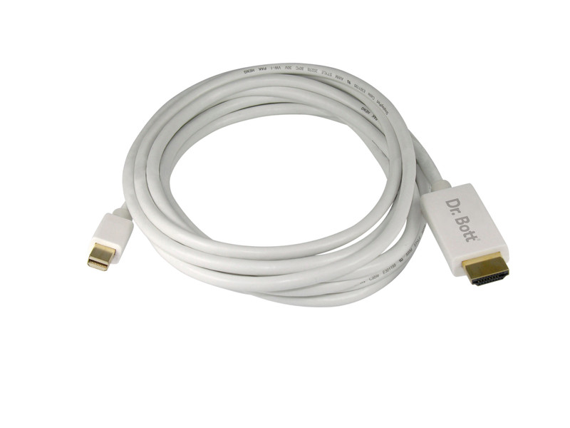 Dr. Bott Mini Display Port/HDMI, 3 m 3m mini DisplayPort HDMI Weiß Videokabel-Adapter