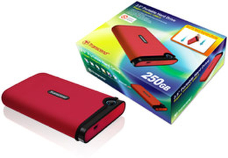 Transcend StoreJet 2.5 Mobile 250GB Rot Externe Festplatte
